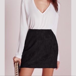 REFORMATION BLACK SUEDE MINI SKIRT